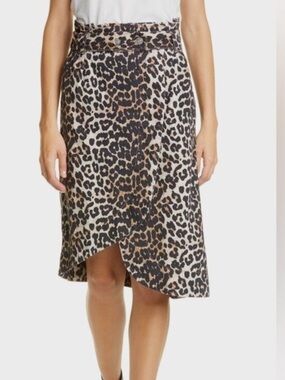 GANNI Animal print midi skirt